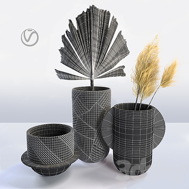 Anthropologie vase set 3DS Max Model - thumbnail 2