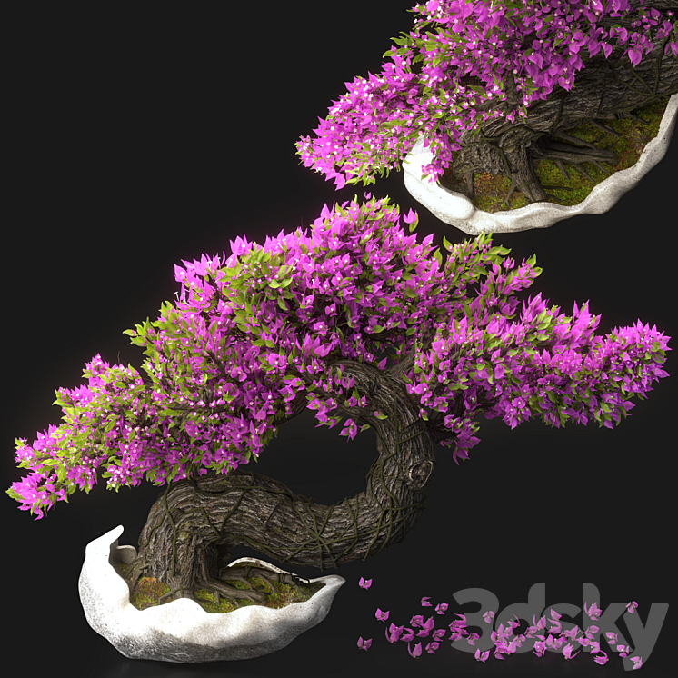 Bonsai Flower Set-13 3DS Max Model - thumbnail 1