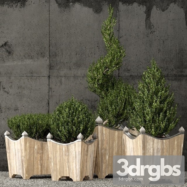 Brugge Salvaged Wood Metal Planters 3dsmax Download - thumbnail 1