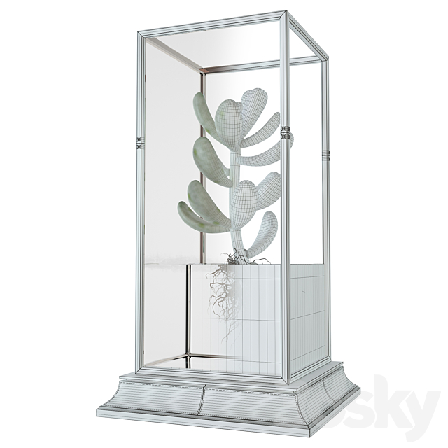 Cactus in a vase on a stand 3DSMax File - thumbnail 3