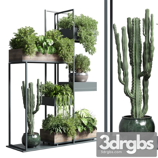 Collection outdoor indoor plant stand-metal and wooden vase 13 - thumbnail 1