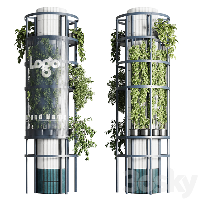 Column plant – pillar plant – column garden ivy 08 3ds Max - thumbnail 1