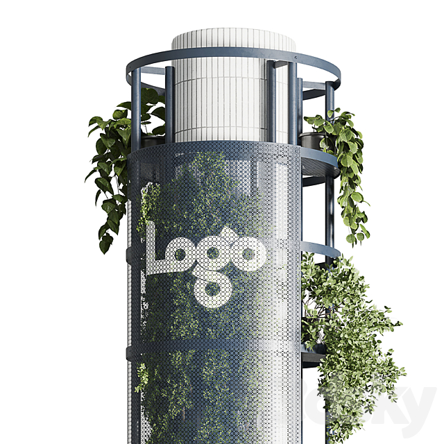 Column plant – pillar plant – column garden ivy 08 3ds Max - thumbnail 3