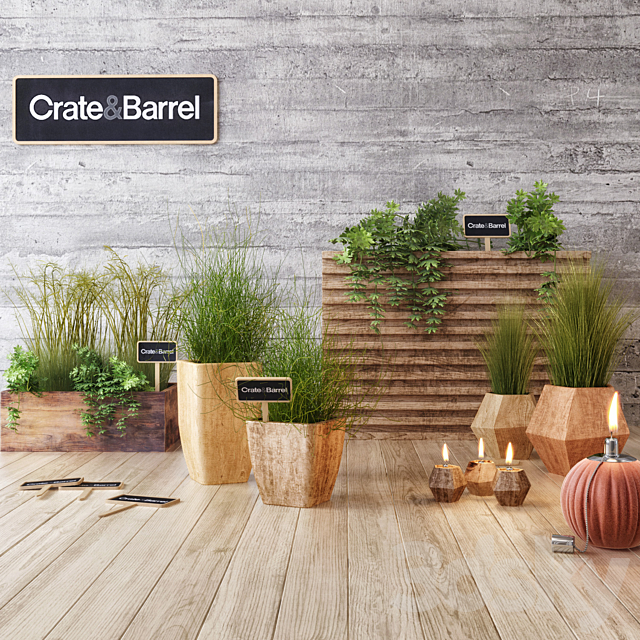 Crate & Barrel planter set 3DSMax File - thumbnail 1