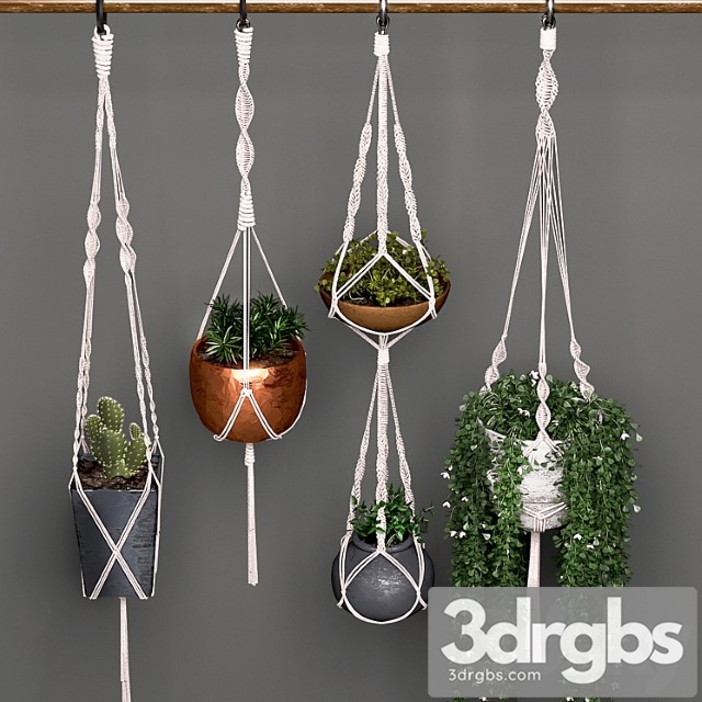 Decorative set of hanging pots - thumbnail 1