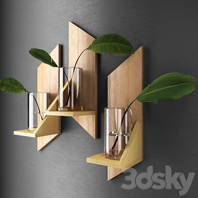 Decorative shelves with sheets 3DS Max Model - thumbnail 1