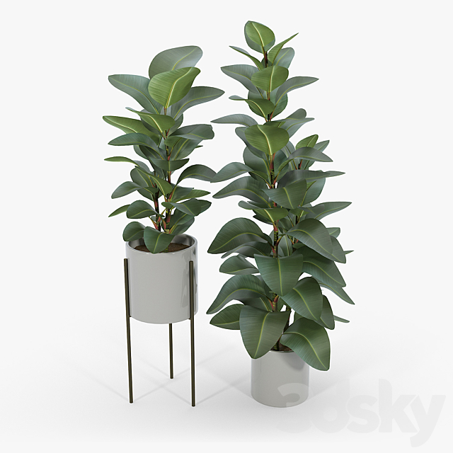 Dundee Light Gray Planters with Stands 3DS Max Model - thumbnail 4