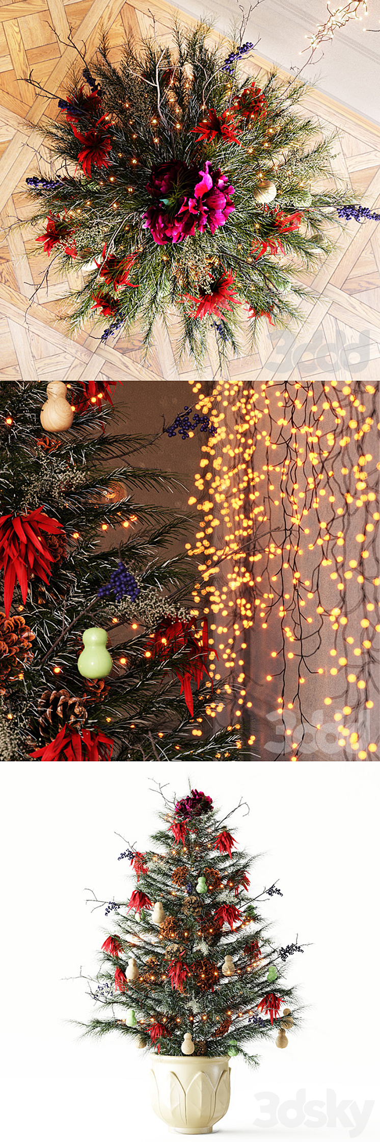 Festive Christmas Tree 3DS Max - thumbnail 2