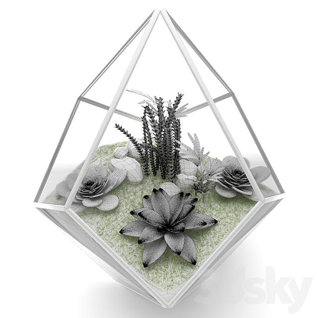 Florarium 3DS Max Model - thumbnail 3