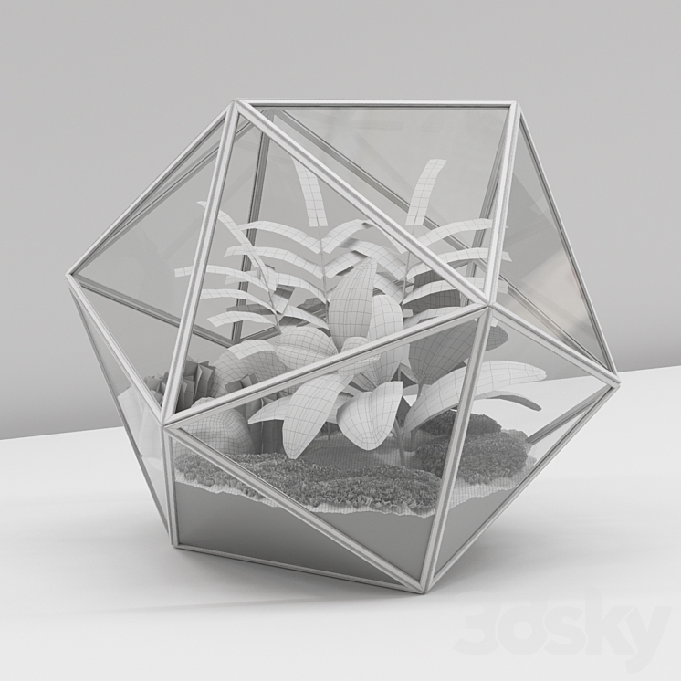 Florarium icosahedron 3DS Max - thumbnail 2