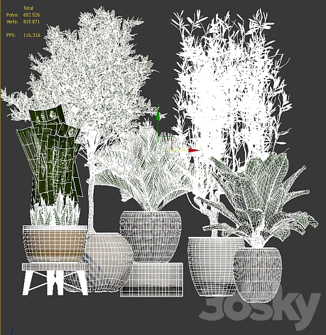 Flower Pack 171C 3DS Max Model - thumbnail 5