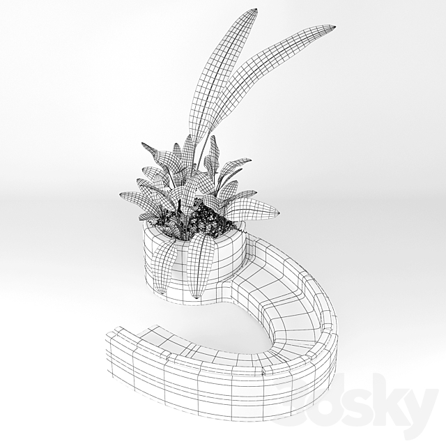 Flowerbed 3DS Max Model - thumbnail 3