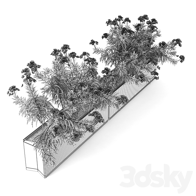 Flowerbed Nerium 3DS Max Model - thumbnail 3