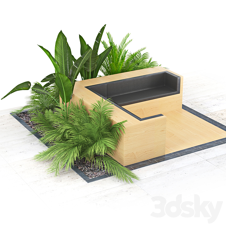 Flowerbed_Palm 3DS Max - thumbnail 2