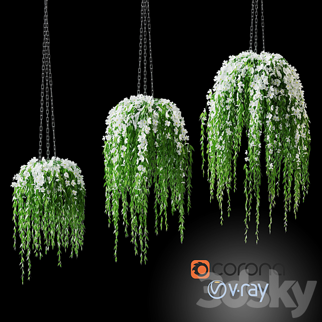 Flowers in pots on a chain 3DSMax File - thumbnail 1