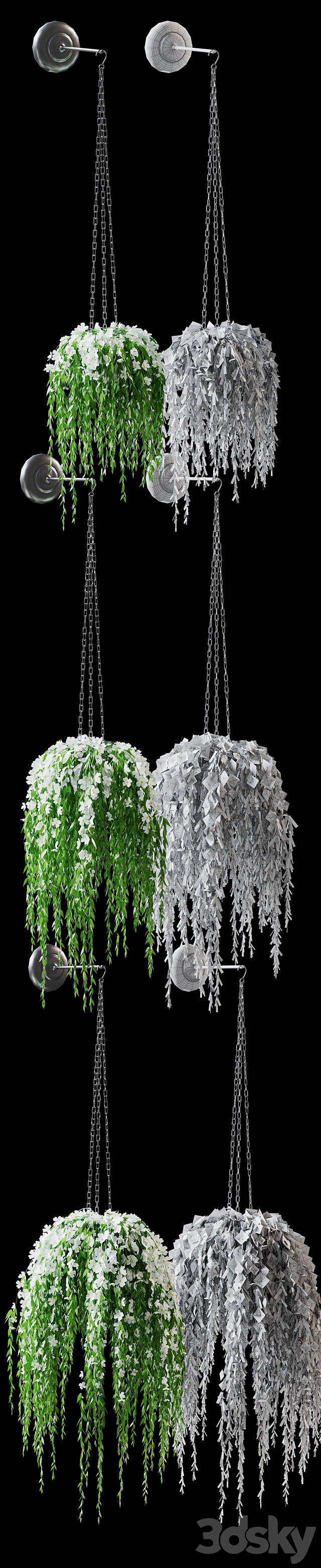 Flowers in pots on a chain 3DSMax File - thumbnail 2