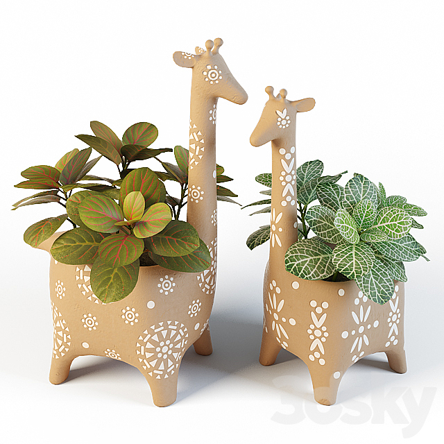 Giraffe Pots and Fittonia 3DSMax File - thumbnail 1