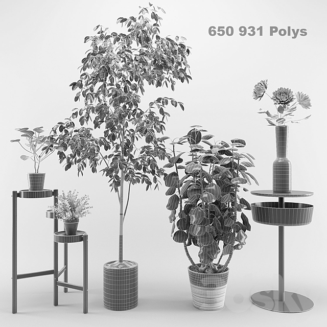 Ikea plants set 3DS Max Model - thumbnail 3