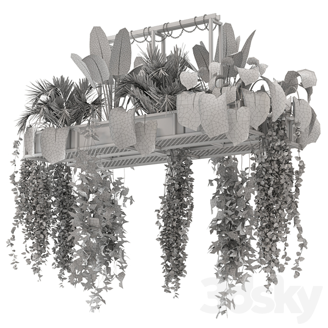 Indoor Hanging Plants in Metal Box – Set 146 3DSMax File - thumbnail 7