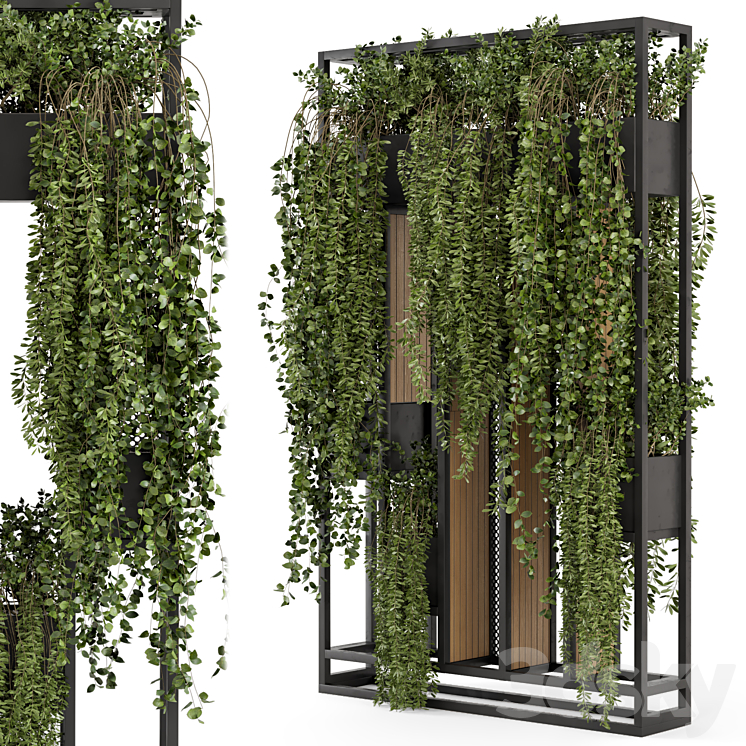 Indoor Hanging Plants in Metal Stand – Set 1005 3DS Max Model - thumbnail 3
