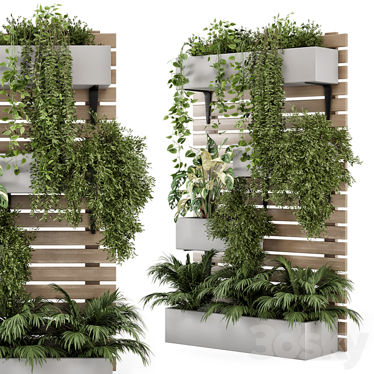 Indoor Hanging Plants in Metal Stand – Set 1131 3DS Max Model - thumbnail 1
