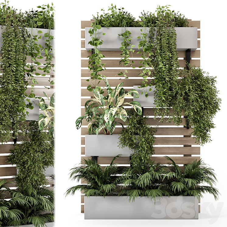 Indoor Hanging Plants in Metal Stand – Set 1131 3DS Max Model - thumbnail 2
