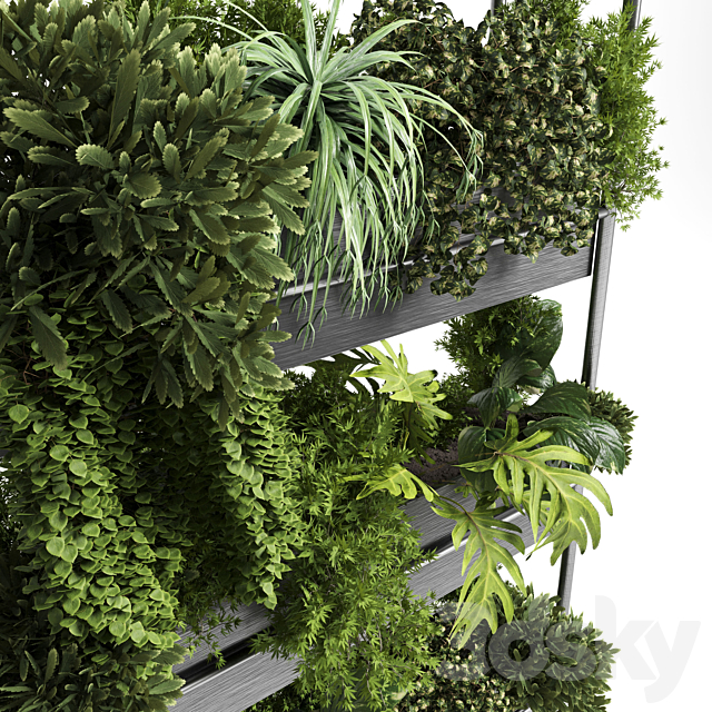 Indoor Plant Plant Stand Metal Vase 02 3DS Max Model - thumbnail 2