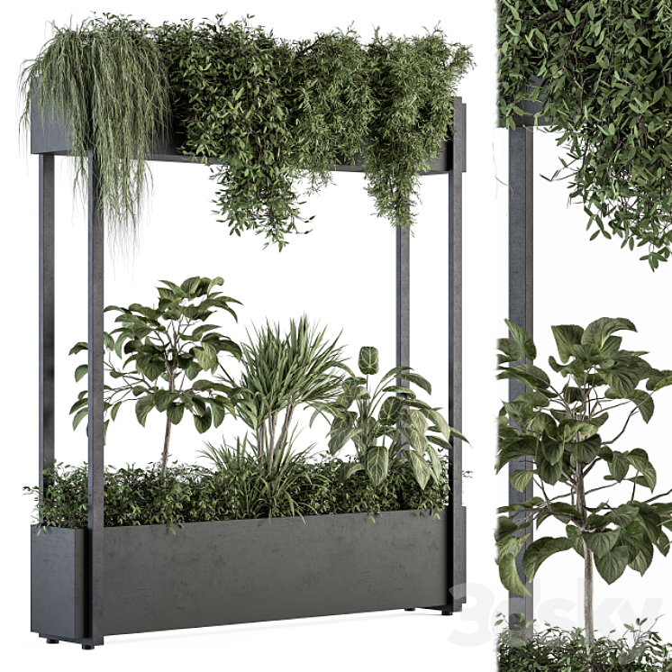 indoor Plant Set 258 – Plant Box Stand 3DS Max - thumbnail 1