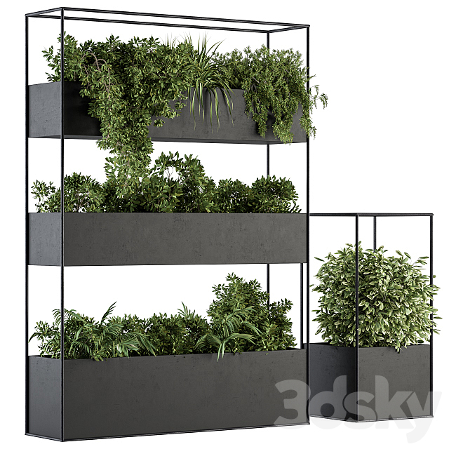 Indoor Plant Set 302 – Plant Box Stand 3ds Max - thumbnail 1