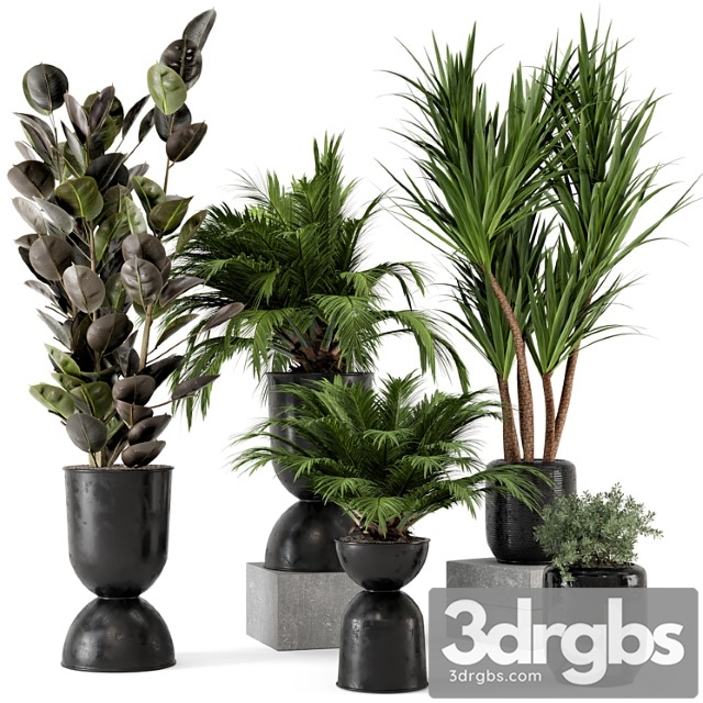 Indoor plants in ferm living bau pot large – set 226 - thumbnail 1