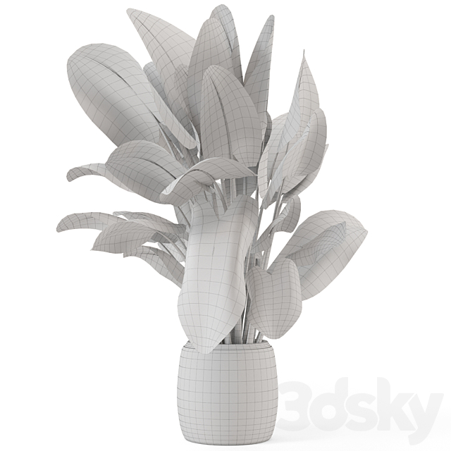 Indoor Plants in Handmade Stone Pot – Set 1797 3DS Max Model - thumbnail 5