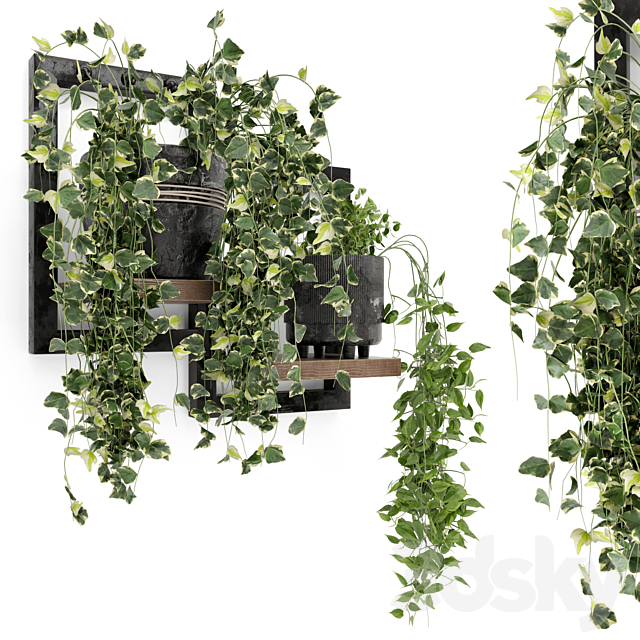 Indoor Plants in rusty Concrete Pot – Set 150 3DS Max Model - thumbnail 3