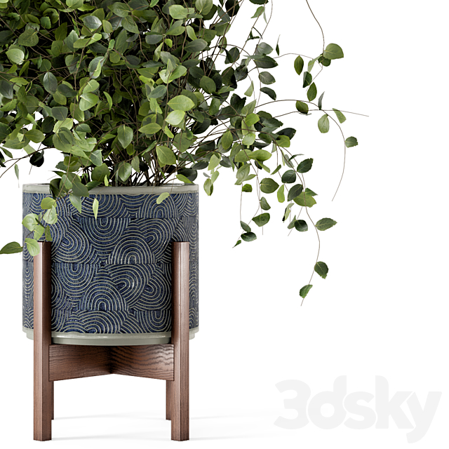 Indoor Plants in rusty Concrete Pot – Set 244 3DSMax File - thumbnail 3