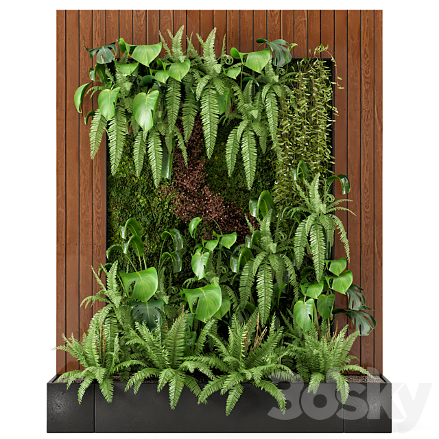 Indoor Wall Plants in rusty Concrete Pot – Set 22 3DS Max Model - thumbnail 2