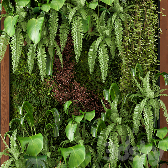 Indoor Wall Plants in rusty Concrete Pot – Set 22 3DS Max Model - thumbnail 3