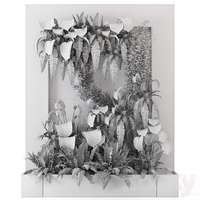 Indoor Wall Plants in rusty Concrete Pot – Set 22 3DS Max Model - thumbnail 4