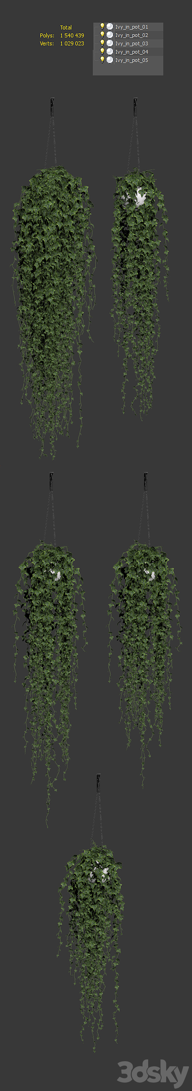 Ivy in a pot on the chain v3 3DSMax File - thumbnail 3