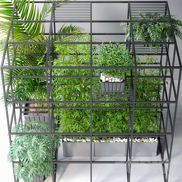 JC Wall Grid Plants Pot 7 3ds Max - thumbnail 2