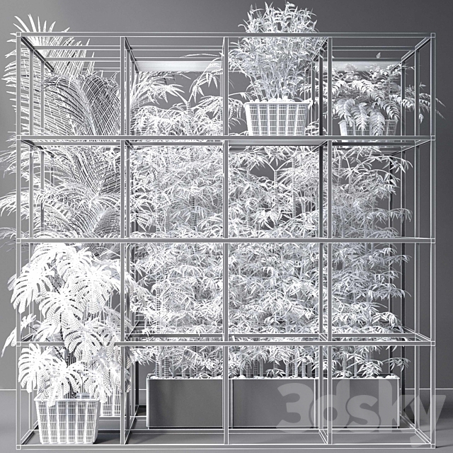 JC Wall Grid Plants Pot 7 3ds Max - thumbnail 3