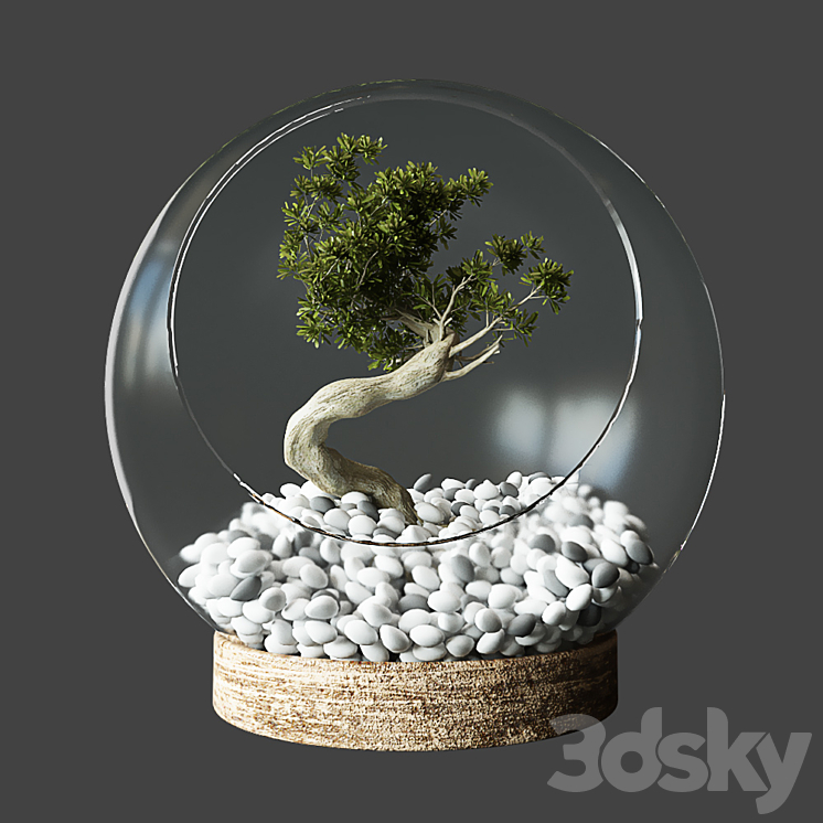 Little Tree In Glass Globe 3DS Max - thumbnail 1