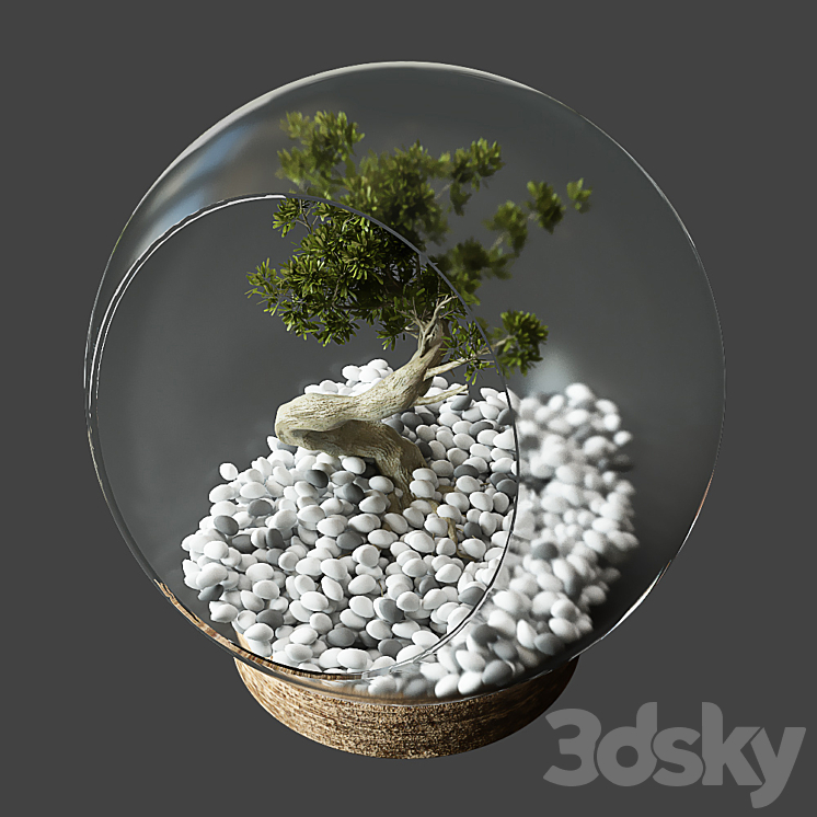 Little Tree In Glass Globe 3DS Max - thumbnail 2