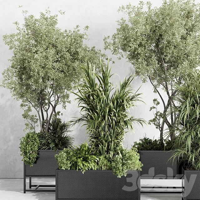 metal box plants on stand – set indoor plant 425 3DS Max Model - thumbnail 5