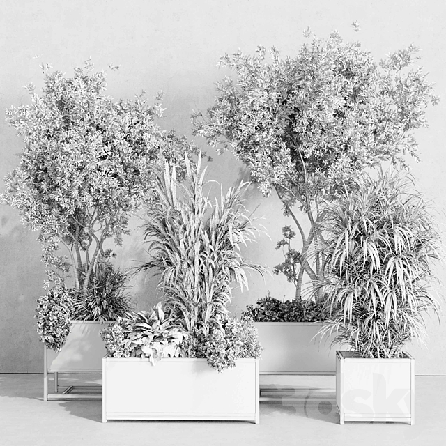 metal box plants on stand – set indoor plant 425 3DS Max Model - thumbnail 6