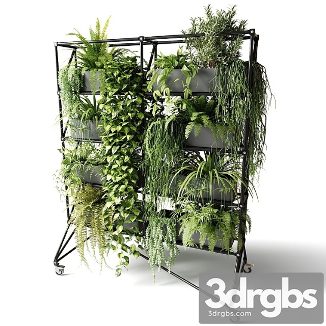 Mobile rack with plants - thumbnail 1