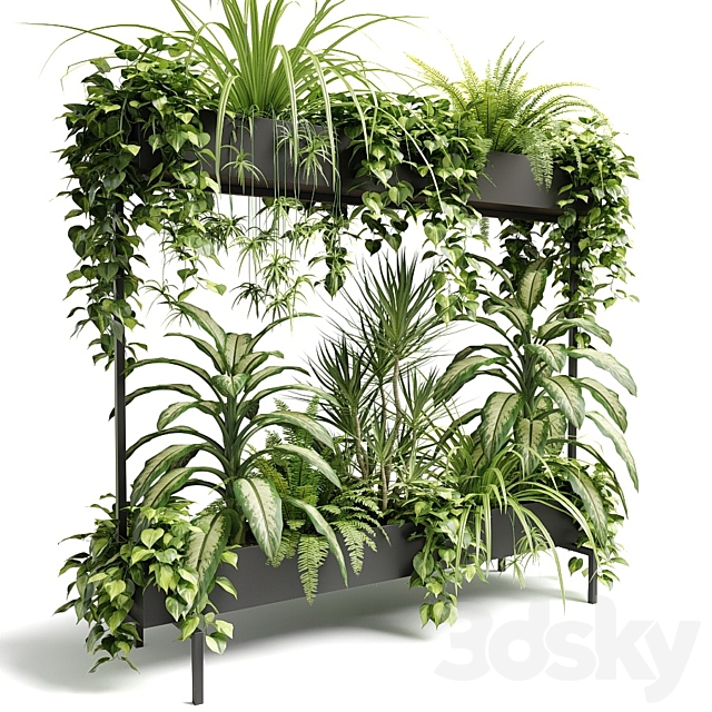 Mynthe rectangular two-storey planter 3DS Max Model - thumbnail 3