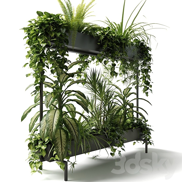 Mynthe rectangular two-storey planter 3DS Max Model - thumbnail 5