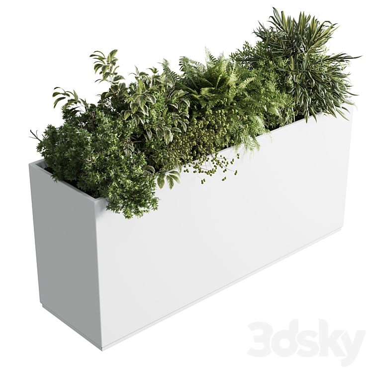 Office plant – plastic box plants on stand – set indoor plant 389 3DS Max Model - thumbnail 1