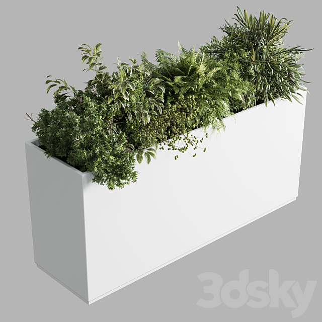 Office plant – plastic box plants on stand – set indoor plant 389 3DS Max Model - thumbnail 2