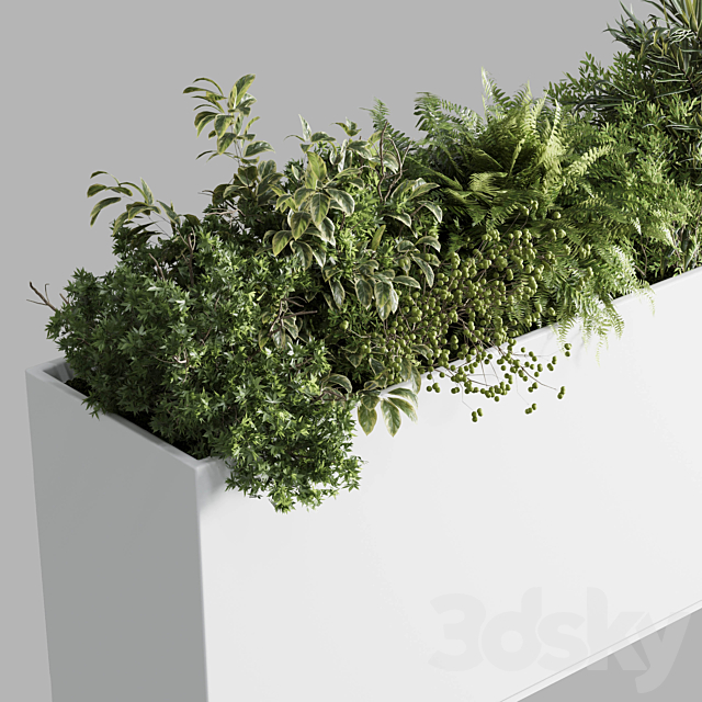 Office plant – plastic box plants on stand – set indoor plant 389 3DS Max Model - thumbnail 4