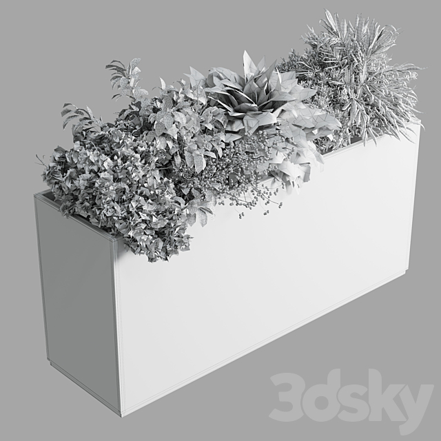 Office plant – plastic box plants on stand – set indoor plant 389 3DS Max Model - thumbnail 6